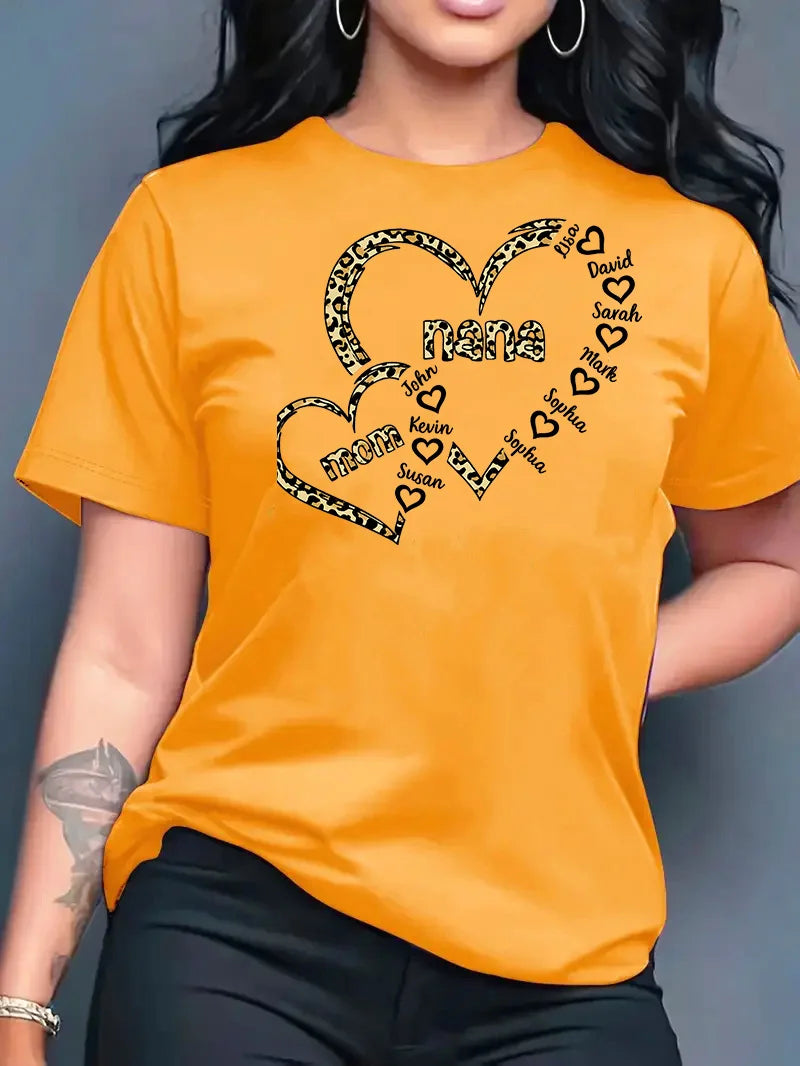 2026 New Summer Women's Printed Round Neck Fashionable Casual Versatile Short-Sleeve T-Shirt Top Y2k Top