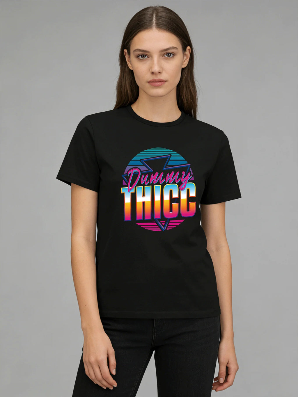 2026 Spring/Summer New Women's T-shirt Retro 80s Pattern T-shirt Casual Round Neck Short Sleeve Top