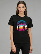 2026 Spring/Summer New Women's T-shirt Retro 80s Pattern T-shirt Casual Round Neck Short Sleeve Top
