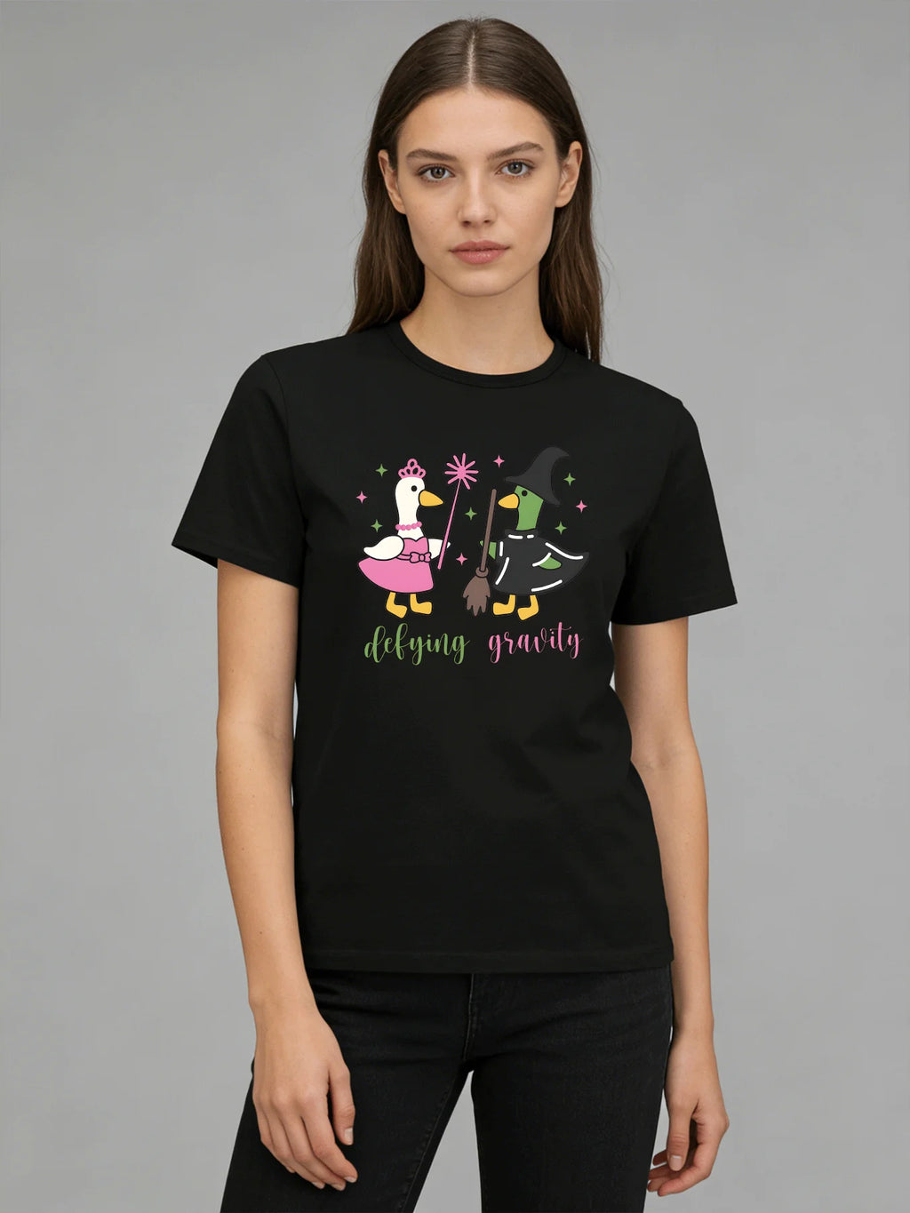 2026 Spring/Summer New Women's Fashion Casual Loose Round Neck Cartoon Print Short-Sleeve T-Shirt Top in 6 Colors
