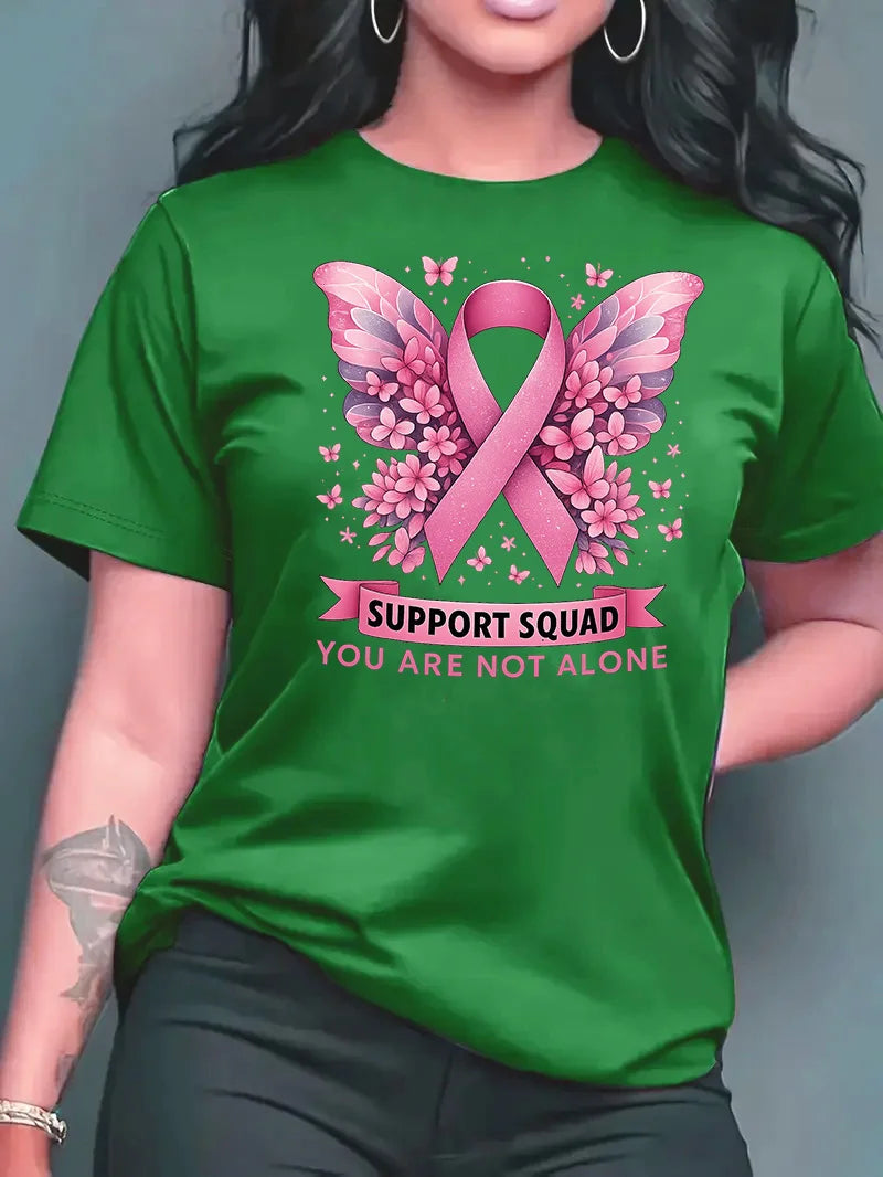 2026 Summer New Women's Fashion Casual Loose Butterfly Print Round Neck Short Sleeve T-Shirt Top