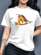 2026 Summer New Fashion Casual Simple Versatile Round Neck Printed Short Sleeve T-Shirt Women Clothing