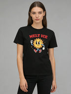 2026 Spring Summer Women Cartoon Letter Print T Shirt Casual Loose O Neck Short Sleeve Tee Tops
