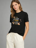 2026 Spring/Summer New Women's Casual Loose Letter Print Crew Neck T-Shirt