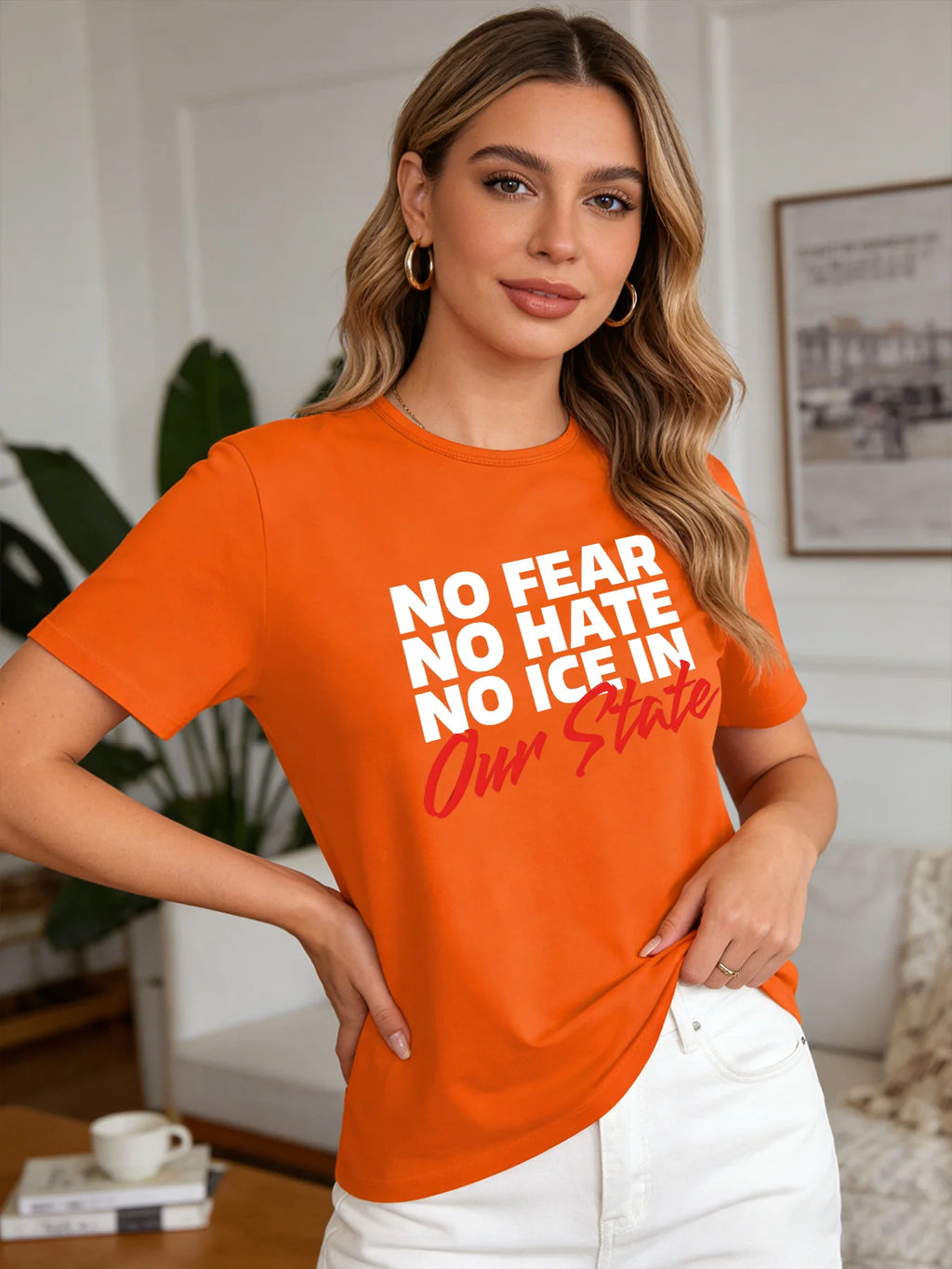 2026 Spring/Summer New Women's Fashion Casual Loose Round Neck Simple Letter Print Short Sleeve T-Shirt Top