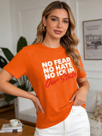 2026 Spring/Summer New Women's Fashion Casual Loose Round Neck Simple Letter Print Short Sleeve T-Shirt Top