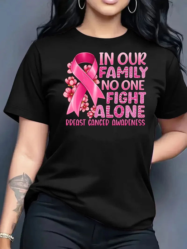 2026 Summer New Women's Fashion Casual Loose Letter Print Round Neck Short Sleeve T-Shirt Top