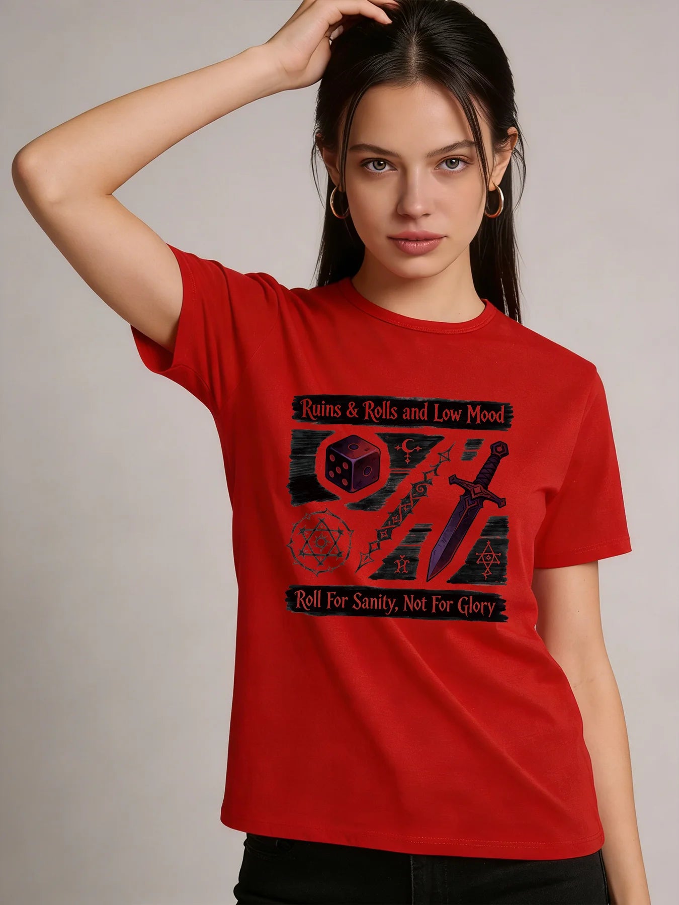 2026 Spring/Summer New Women's Fashionable and Unique Printed Multi-Color Round Neck Casual Top/T-Shirt