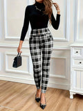 Damenhosen Leggings Lässig Bedruckt Kariert Schmal Eng Bleistift Cropped Hosen Gestreift Streetwear Damen Y2k Cargohosen Damen