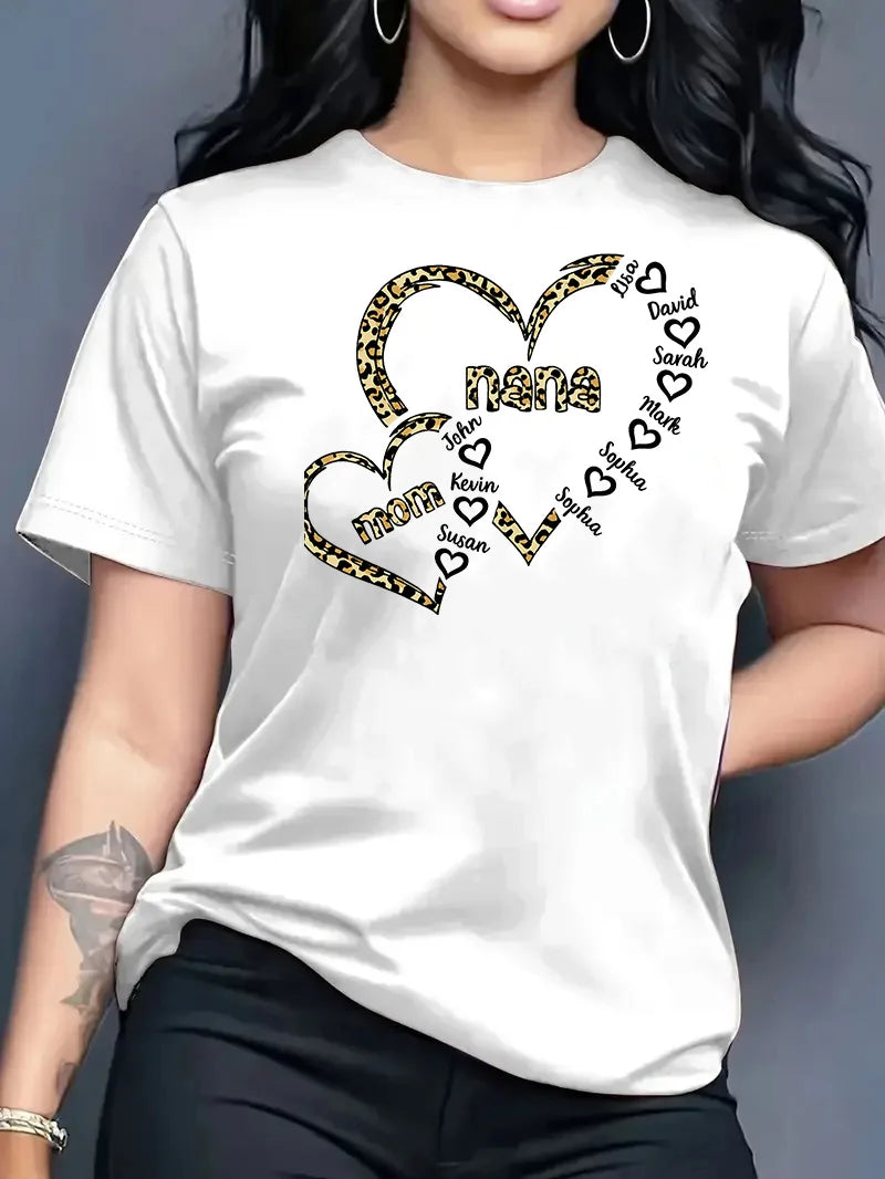 2026 New Summer Women's Printed Round Neck Fashionable Casual Versatile Short-Sleeve T-Shirt Top Y2k Top