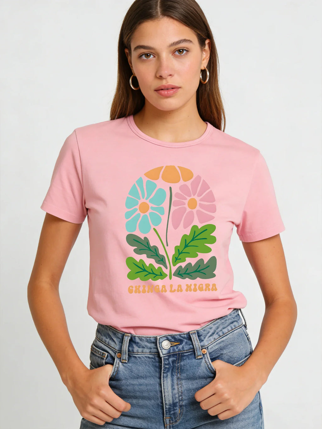 2026 Spring Summer New Women Floral Print T-Shirt Loose O Neck Short Sleeve Casual Tee Tops 7 Colors