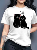 2026 Summer New Fashion Casual Simple Versatile Round Neck Printed Short Sleeve T-Shirt Women Clothing
