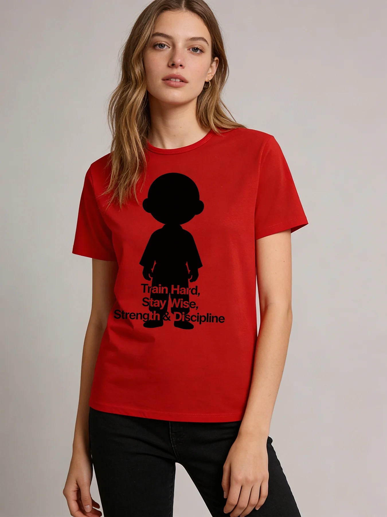 Train Hard Stay Wise Strength & Discipline T Shirt Women Karate Kid Graphic Tee Casual Round Neck Short Sleeve Tops