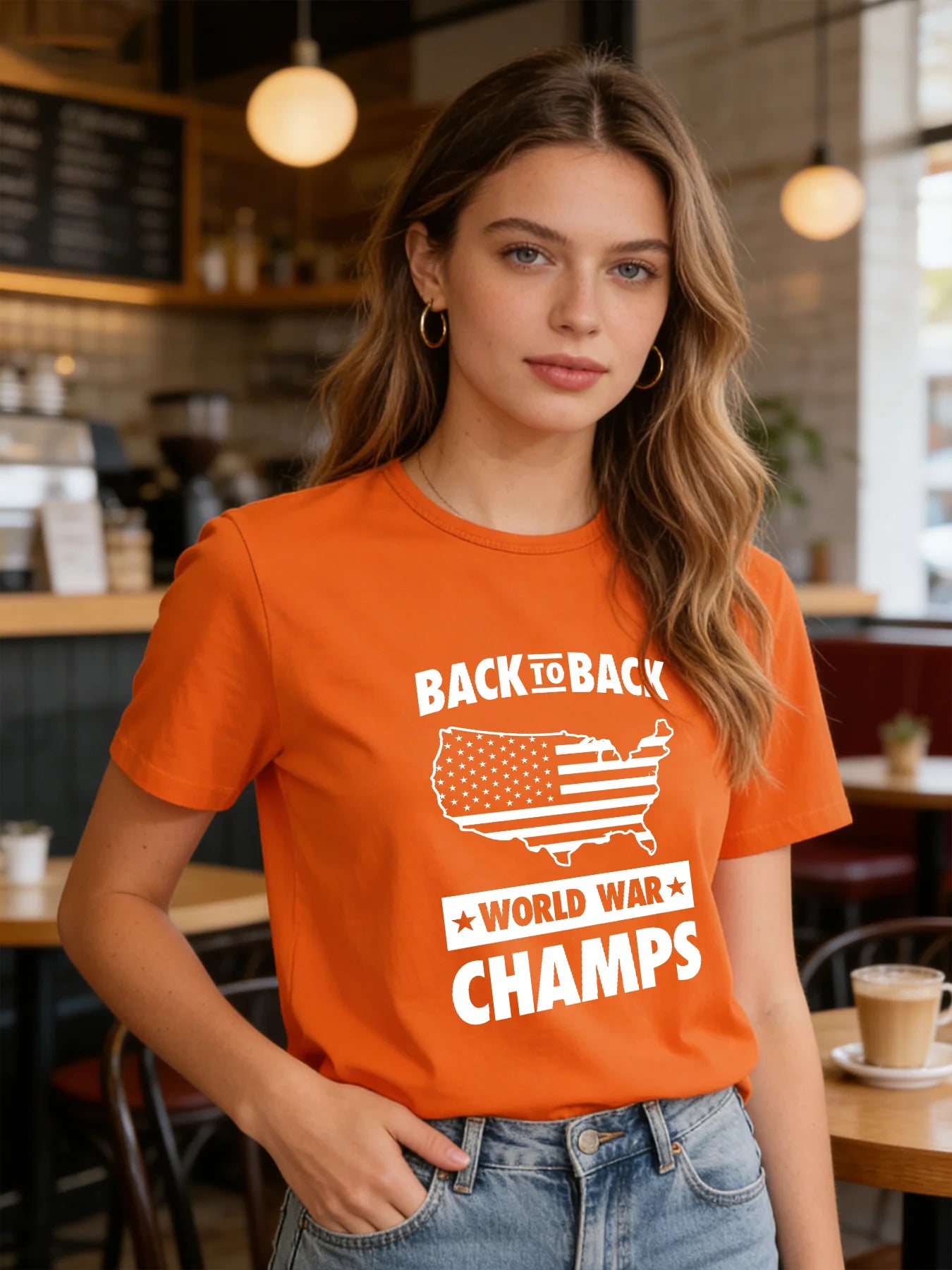 2026 Spring/Summer New Women's Fashion Casual Loose Short-Sleeved Letter Print Round Neck Top
