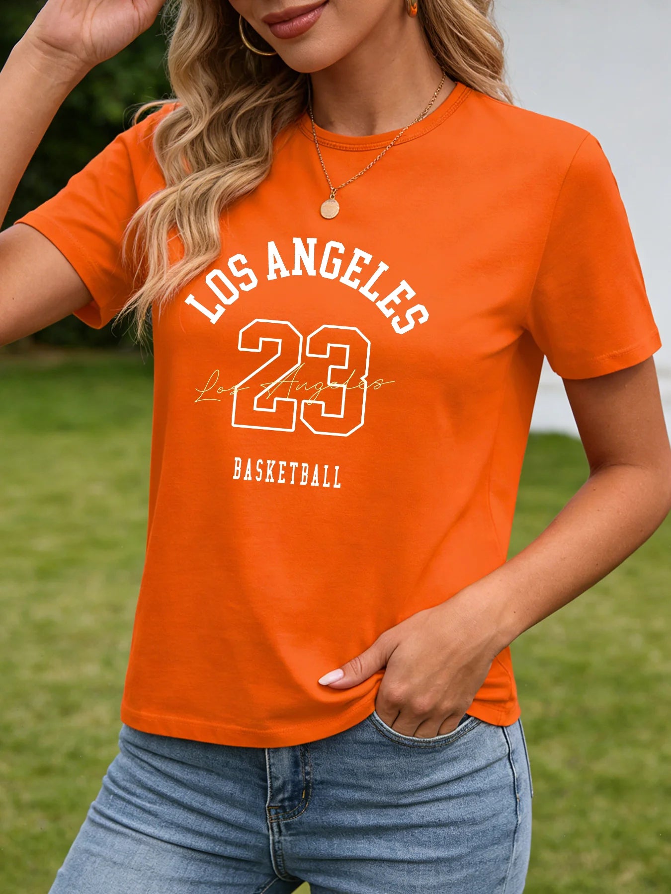 2026 Spring/Summer Casual No. 23 Basketball T-Shirt Women's Retro Sports Graphic T-Shirt Casual Round Neck Short Sleeve Top