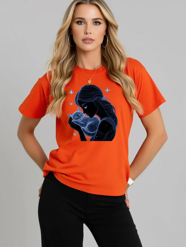 2026 Summer New Women's Round Neck Fashion Casual Loose Printed T-Shirt Short Sleeve Top Y2k Clothes