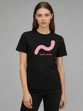 2026 Spring/Summer New Women's Fashion Casual Loose Round Neck Simple Snake Print Short Sleeve T-Shirt Top