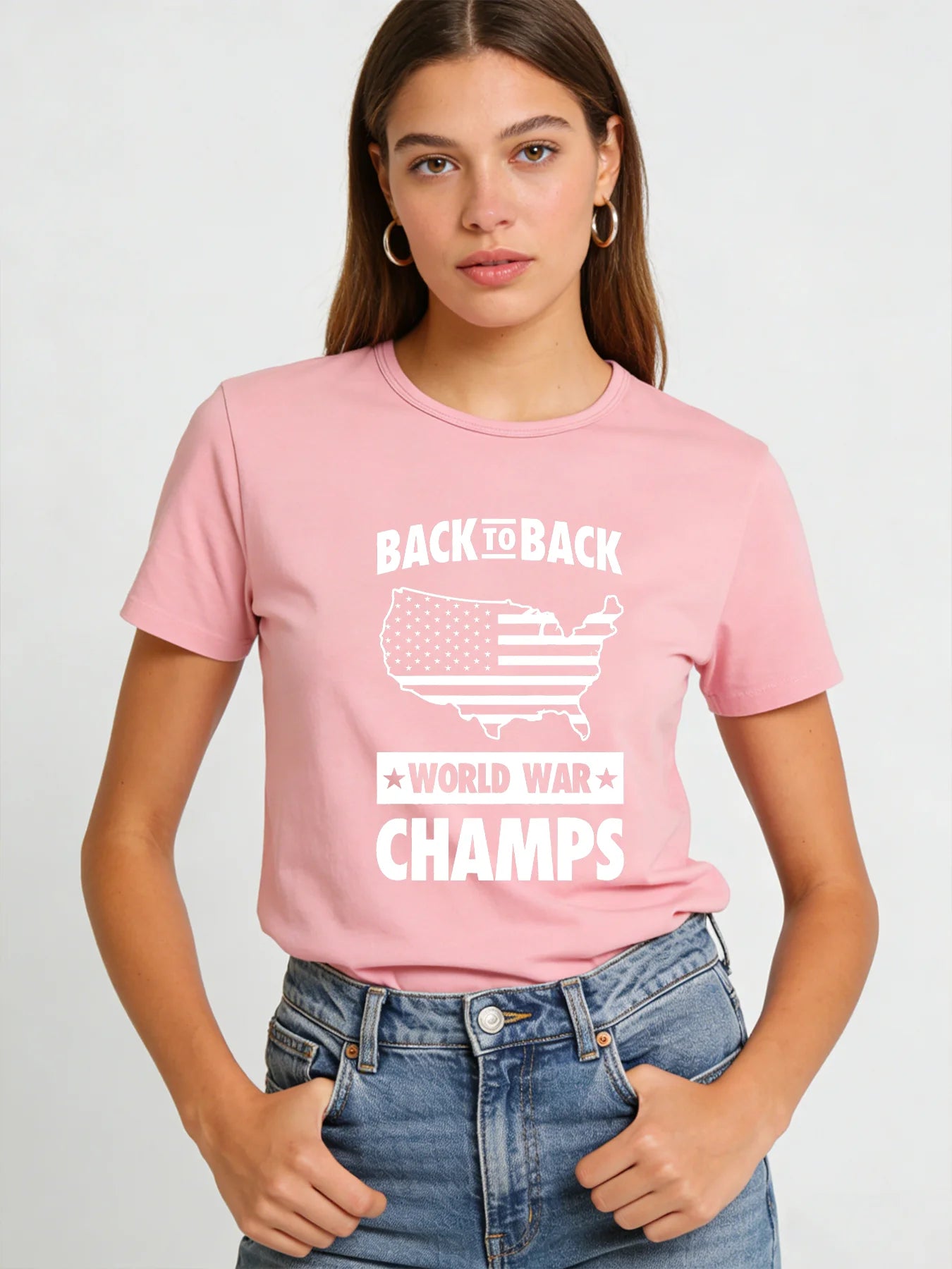 2026 Spring/Summer New Women's Fashion Casual Loose Short-Sleeved Letter Print Round Neck Top
