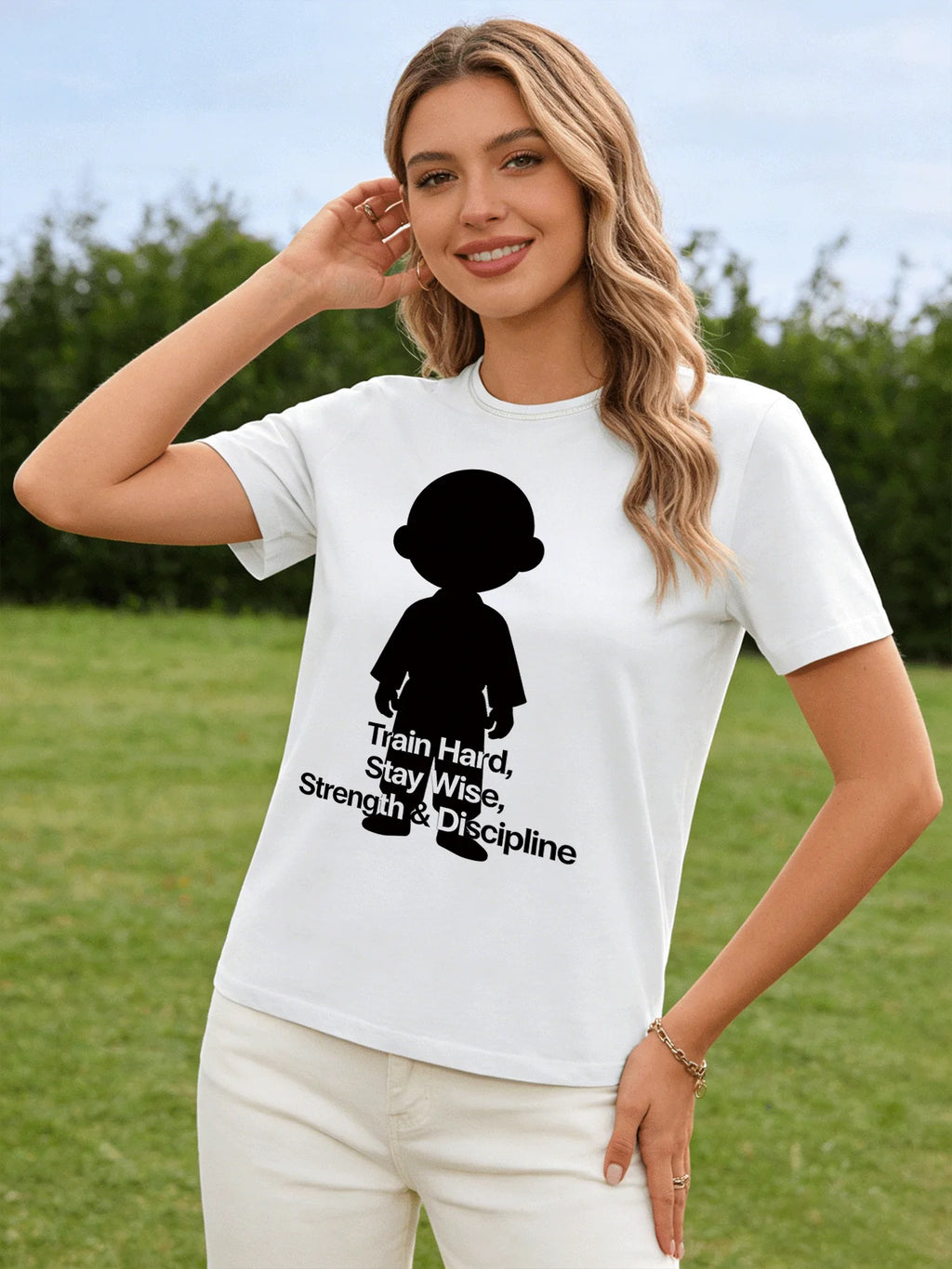 Train Hard Stay Wise Strength & Discipline T Shirt Women Karate Kid Graphic Tee Casual Round Neck Short Sleeve Tops