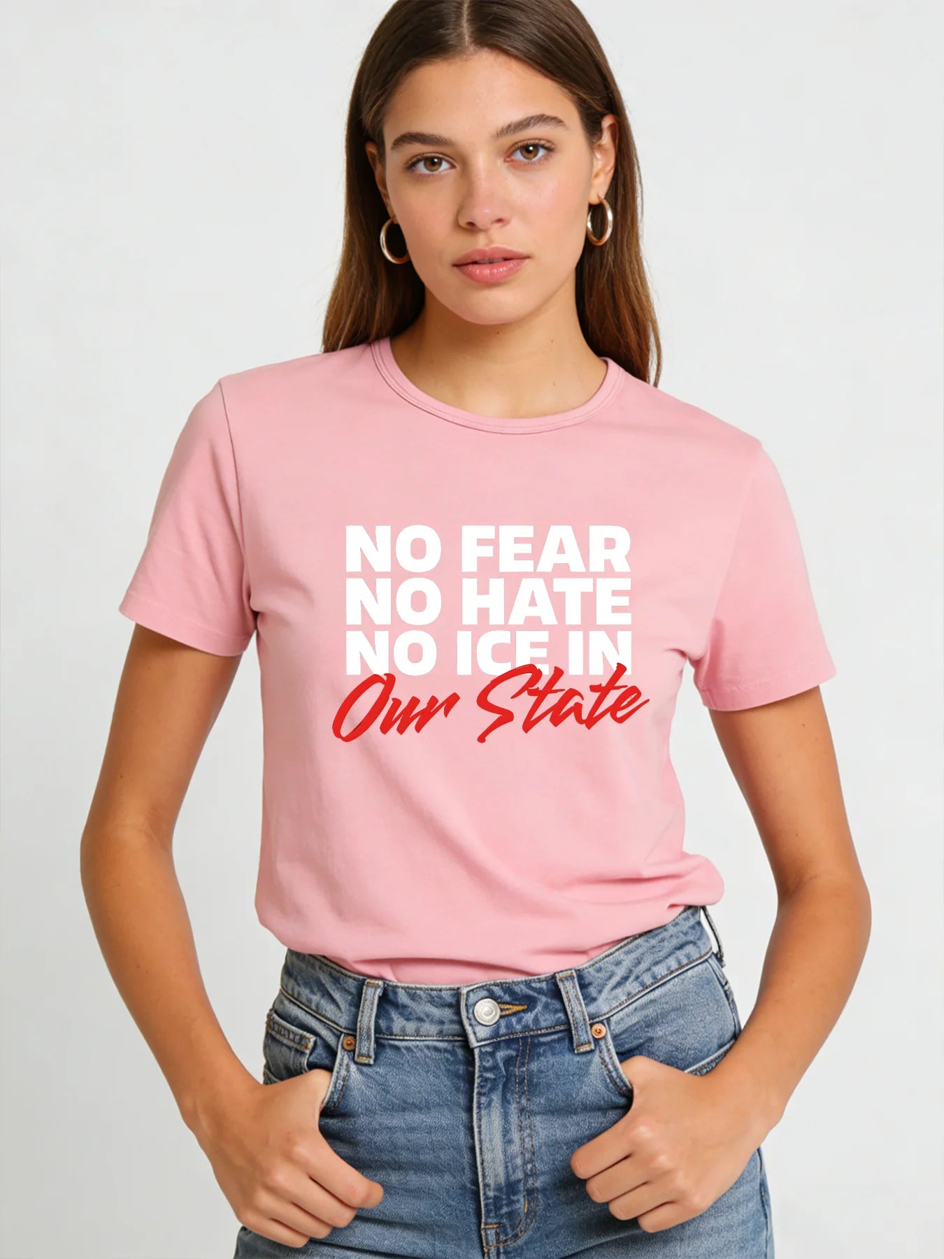 2026 Spring/Summer New Women's Fashion Casual Loose Round Neck Simple Letter Print Short Sleeve T-Shirt Top