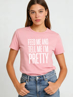 2026 Spring/Summer New Round Neck Short Sleeve Top with Fun Slogan and Letter Print Casual Loose-fitting T-shirt