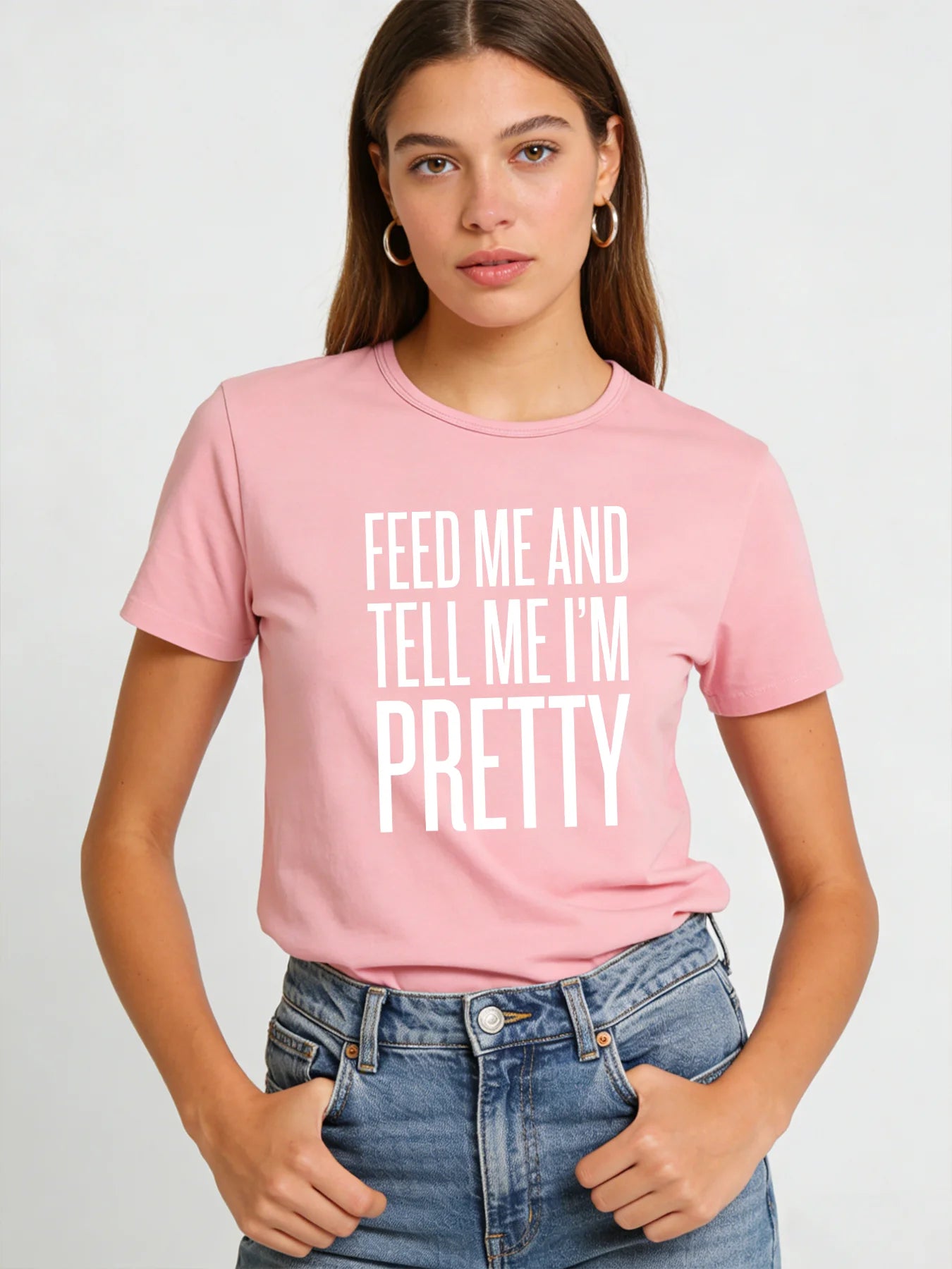 2026 Spring/Summer New Round Neck Short Sleeve Top with Fun Slogan and Letter Print Casual Loose-fitting T-shirt