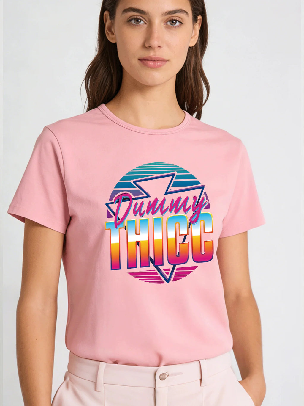 2026 Spring/Summer New Women's T-shirt Retro 80s Pattern T-shirt Casual Round Neck Short Sleeve Top
