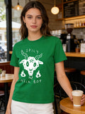 Spicy Heck Boy Goat T Shirt Women Gothic Occult Pentagram Graphic Tee 2026 Spring Summer Round Neck Short Sleeve Tops