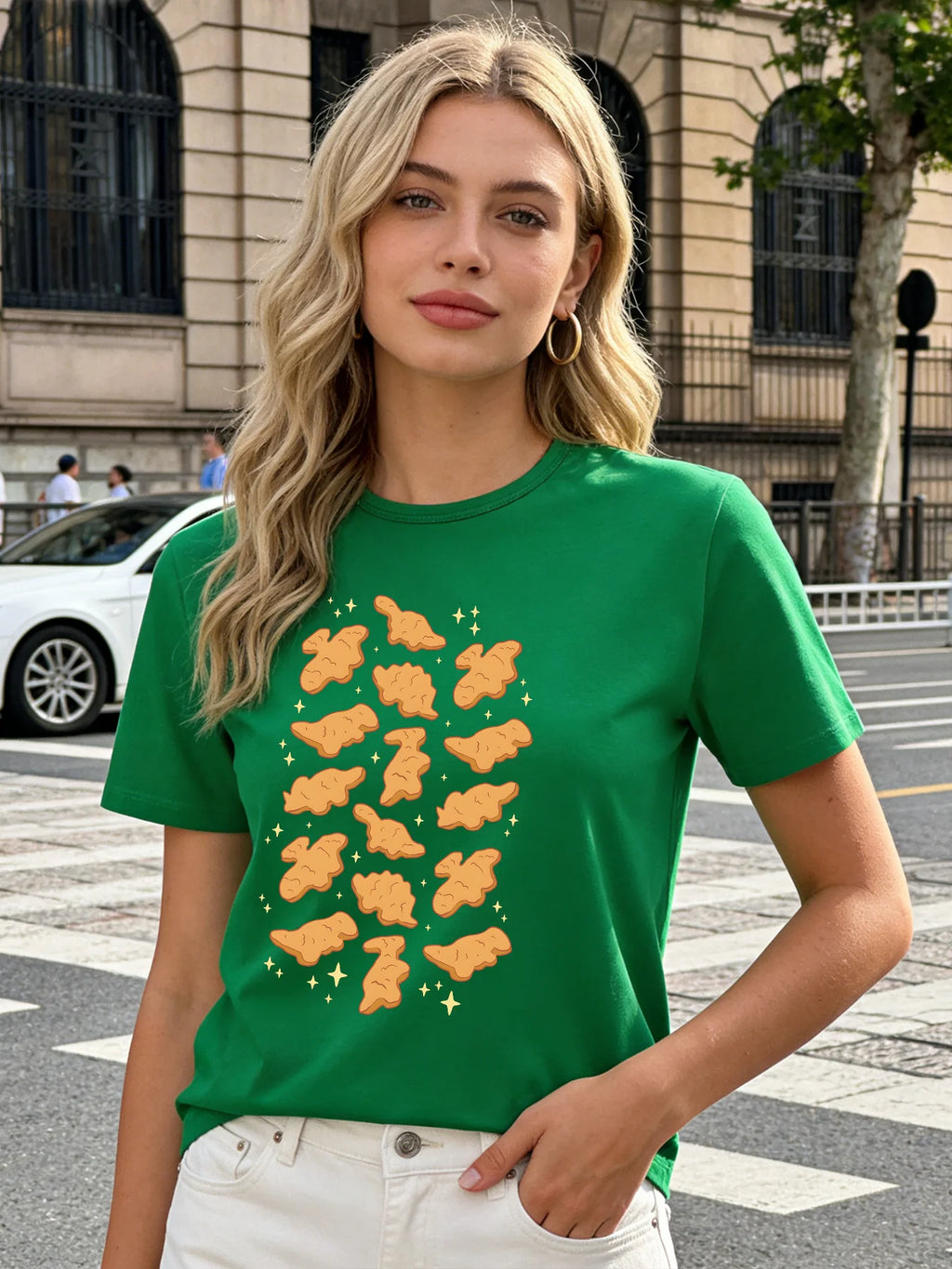 Dinosaur Animal Cracker T Shirt Women Cute Snack Graphic Tee 2026 Spring Summer Round Neck Short Sleeve Tops