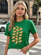 Dinosaur Animal Cracker T Shirt Women Cute Snack Graphic Tee 2026 Spring Summer Round Neck Short Sleeve Tops