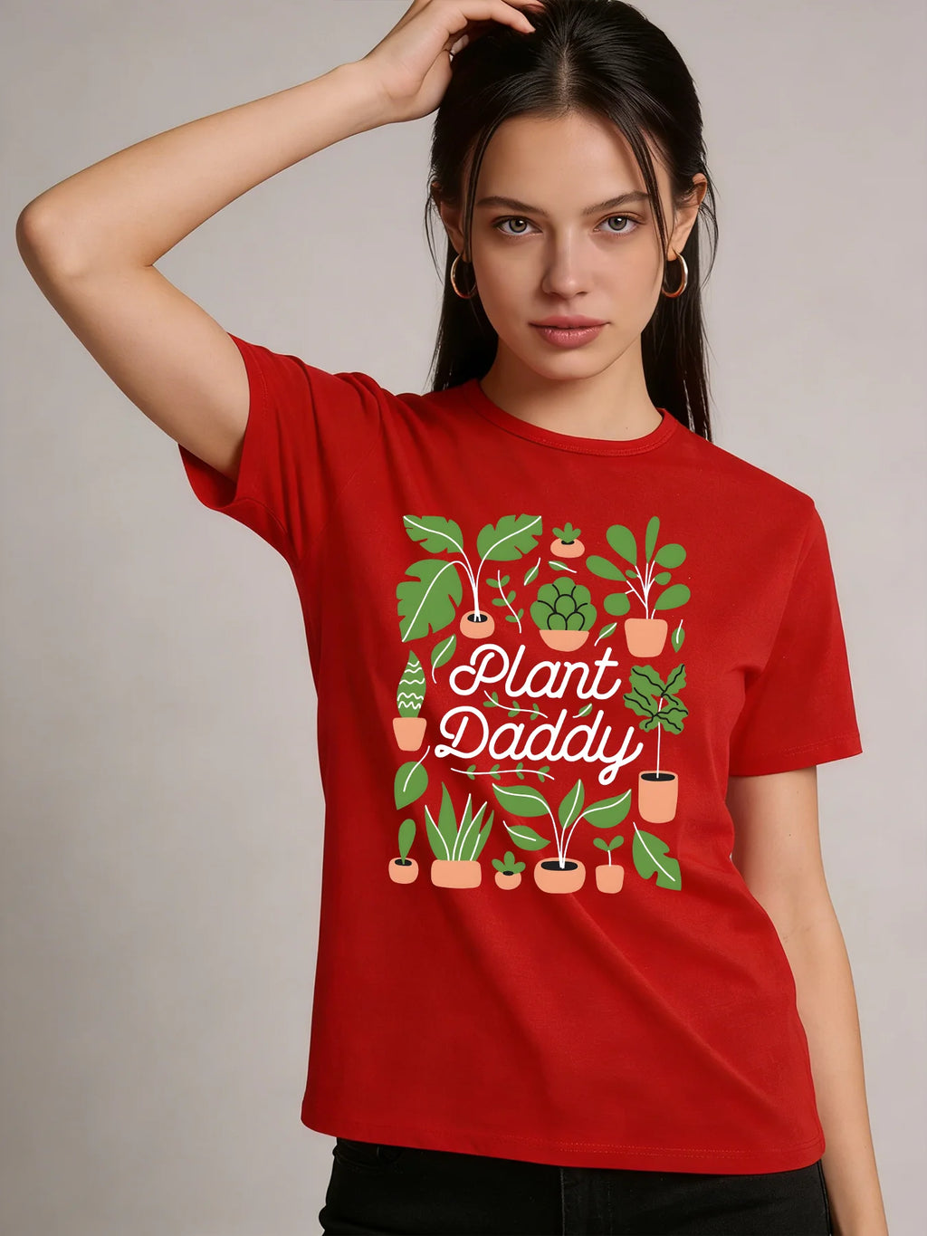 2026 Spring/Summer New Women's Floral Pattern Fashionable Casual Loose Letter Print Simple Top/T-Shirt