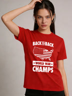 2026 Spring/Summer New Women's Fashion Casual Loose Short-Sleeved Letter Print Round Neck Top
