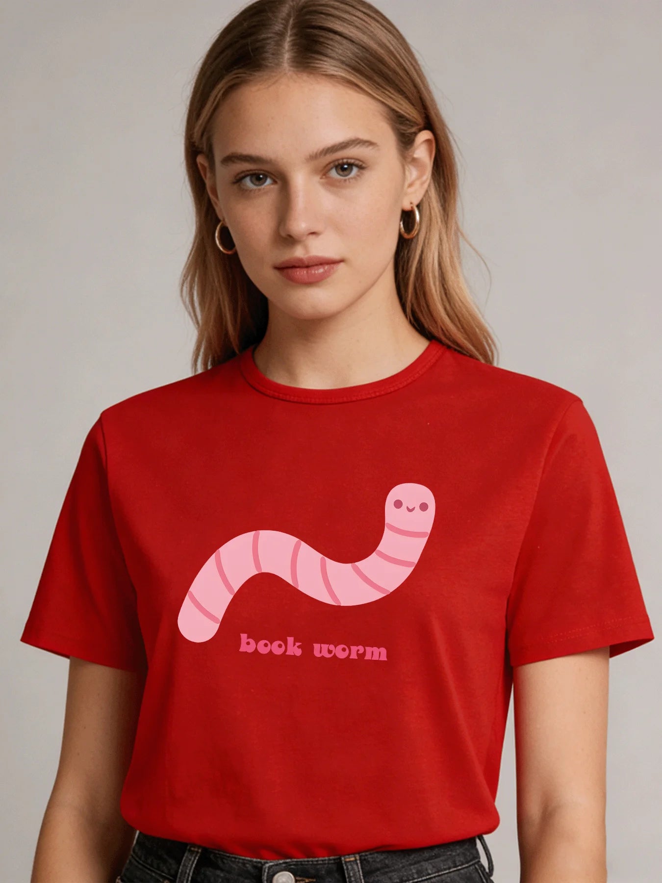2026 Spring/Summer New Women's Fashion Casual Loose Round Neck Simple Snake Print Short Sleeve T-Shirt Top