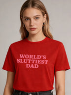 2026 Spring/Summer New Women's Fashion Casual Loose Round Neck Simple Letter Print Short Sleeve T-Shirt Top