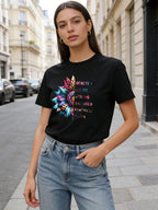 I Am Enough Sunflower T Shirt Women Inspirational Affirmation Graphic Tee Casual Round Neck Short Sleeve Tops