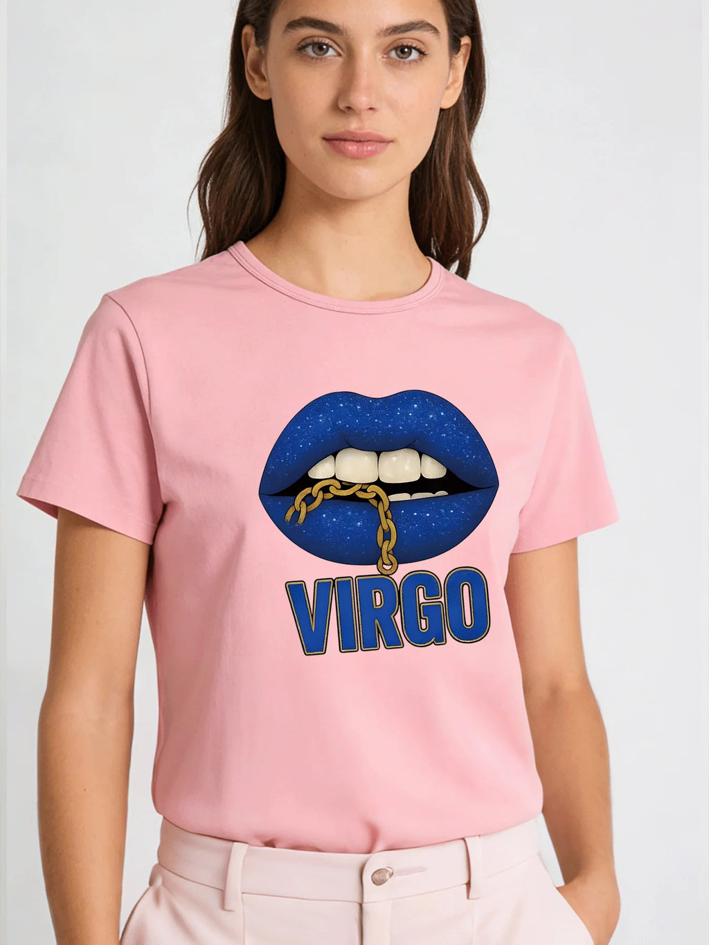 Queen Crown T Shirt Women Pink Blue Graphic Tee Casual Round Neck Short Sleeve Tops Women Clothing