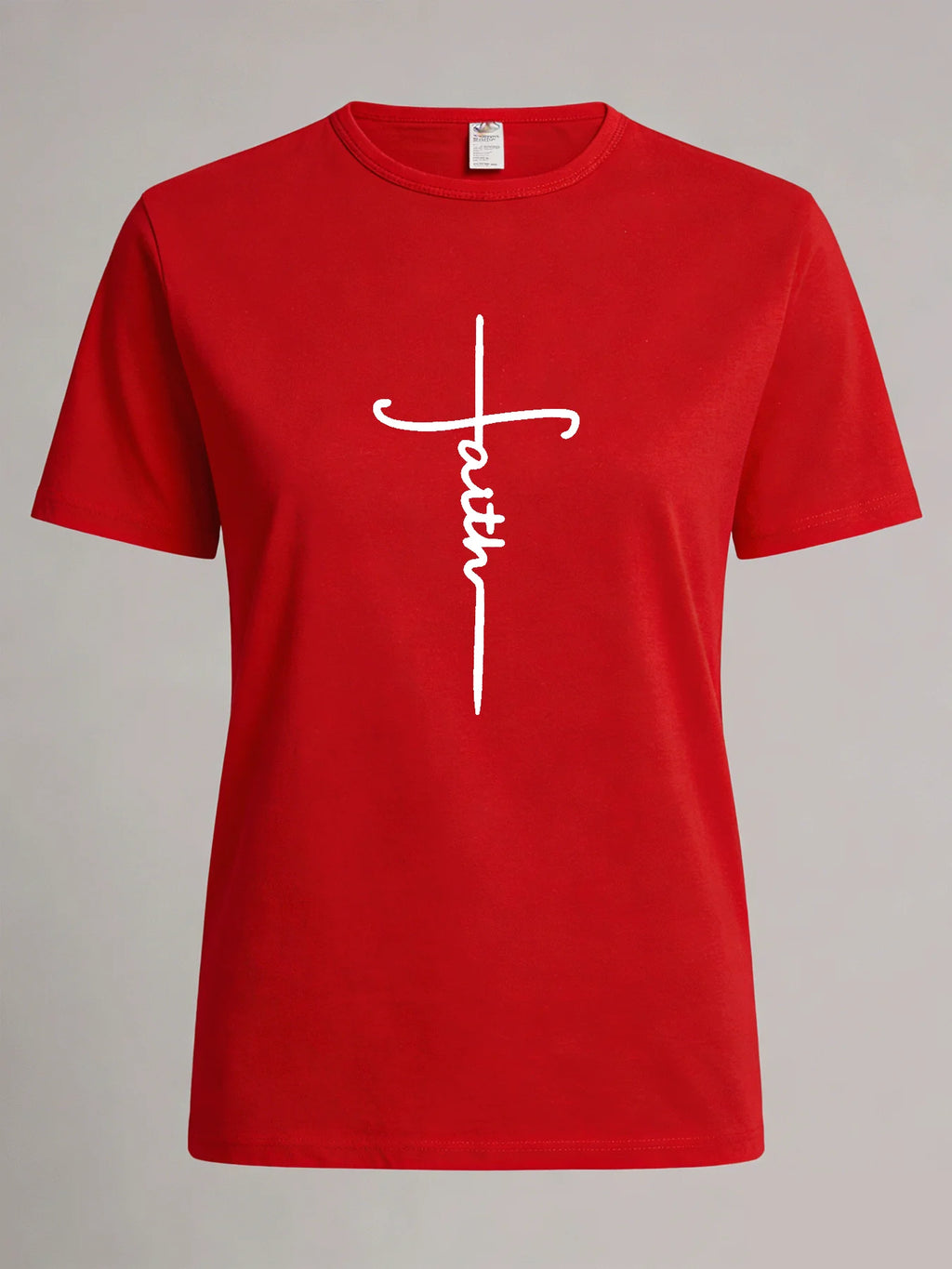 Faith Cross T Shirt Women Christian Faith Graphic Tee Casual Round Neck Short Sleeve Tops
