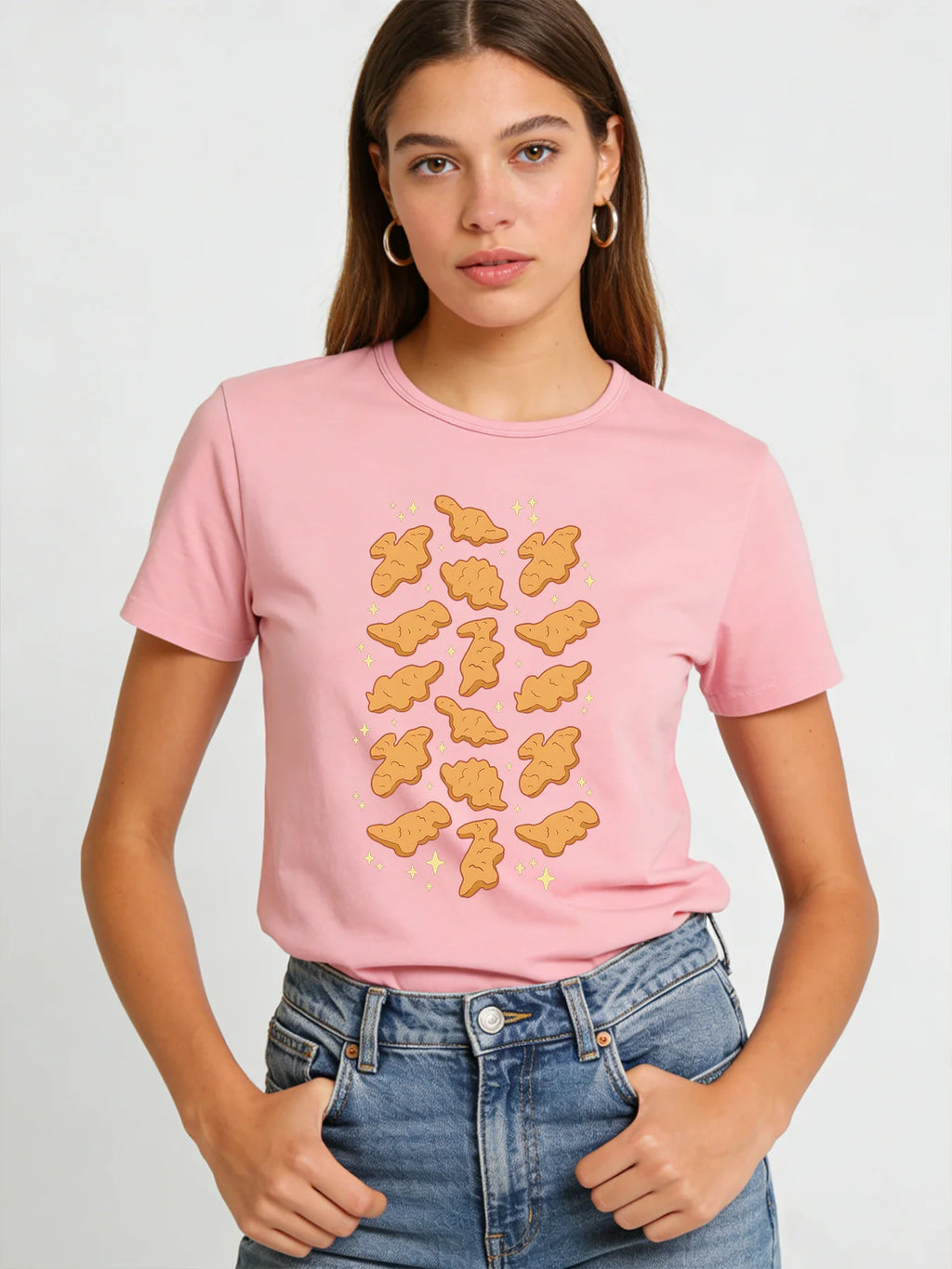 Dinosaur Animal Cracker T Shirt Women Cute Snack Graphic Tee 2026 Spring Summer Round Neck Short Sleeve Tops