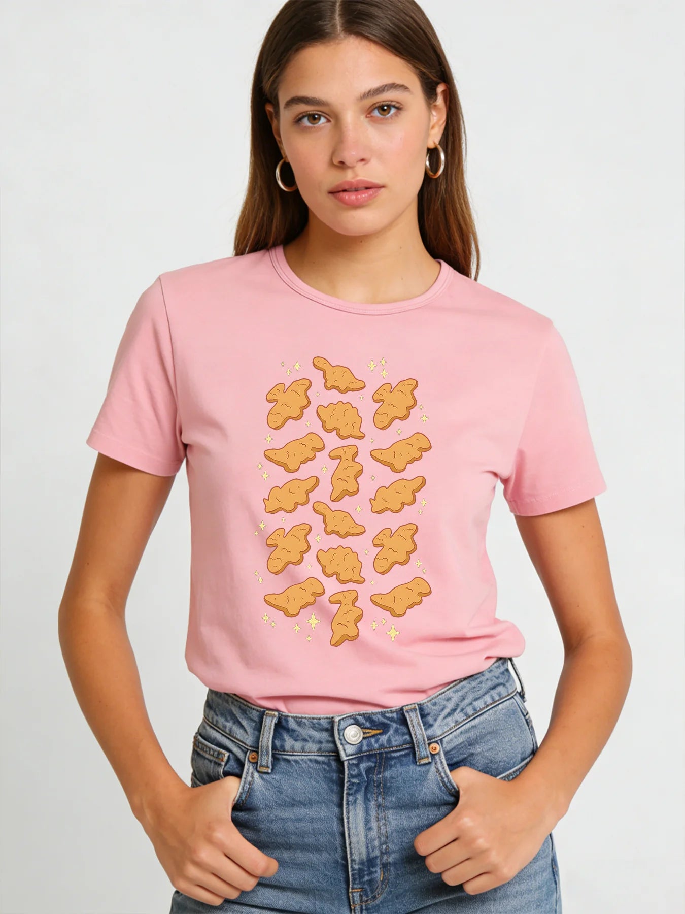 Dinosaur Animal Cracker T Shirt Women Cute Snack Graphic Tee 2026 Spring Summer Round Neck Short Sleeve Tops