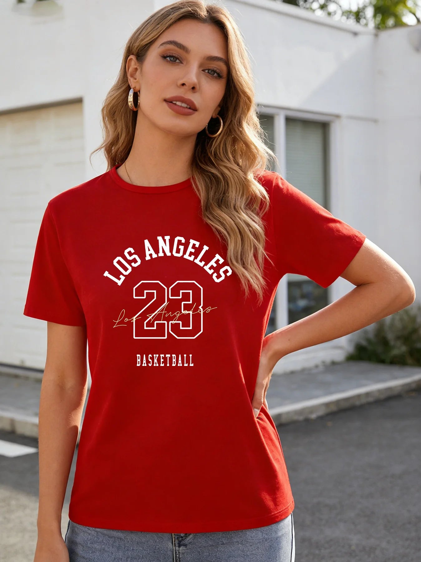 2026 Spring/Summer Casual No. 23 Basketball T-Shirt Women's Retro Sports Graphic T-Shirt Casual Round Neck Short Sleeve Top