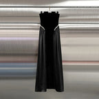 Luxury Strapless Black Velvet & Satin Ball Gown | Crystal-Embellished Waist Evening Dress