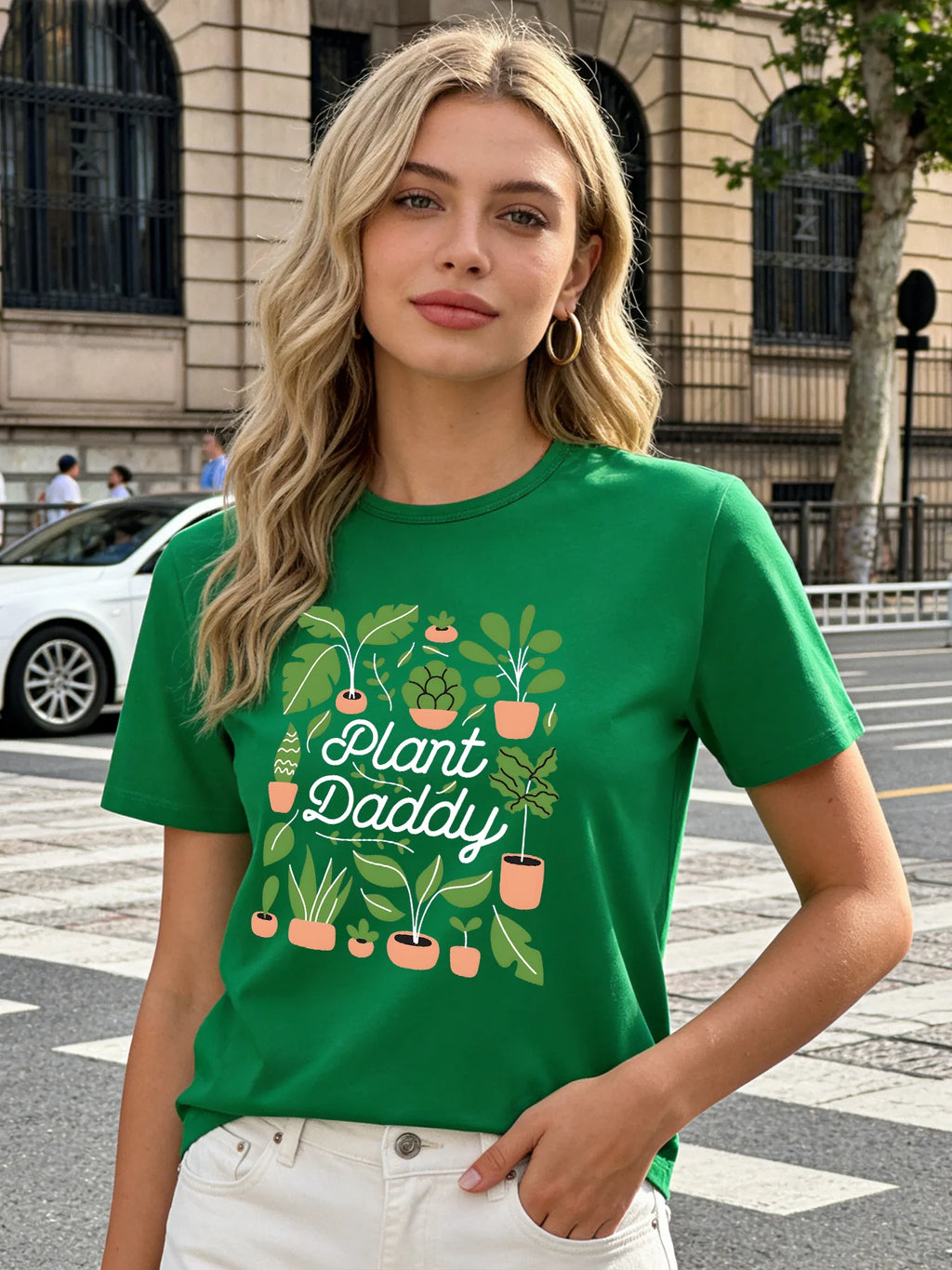 2026 Spring/Summer New Women's Floral Pattern Fashionable Casual Loose Letter Print Simple Top/T-Shirt