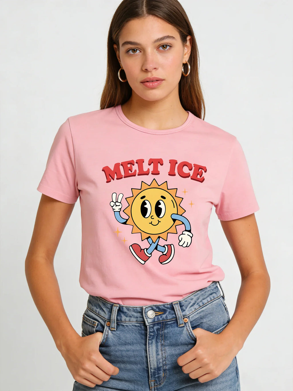 2026 Spring Summer Women Cartoon Letter Print T Shirt Casual Loose O Neck Short Sleeve Tee Tops