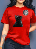 2026 New Summer Women's Printed Round Neck Fashionable Casual Versatile Short-Sleeve T-Shirt Top Y2k Top