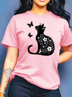 2026 Summer New Fashion Casual Simple Versatile Round Neck Printed Short Sleeve T-Shirt Women Clothing