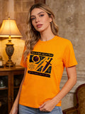 2026 Spring/Summer New Women's Fashionable and Unique Printed Multi-Color Round Neck Casual Top/T-Shirt