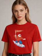 2026 Spring/Summer New Women's Fashion Casual Loose Round Neck Simple Printed Short-Sleeve T-Shirt Top