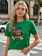 2026 Spring/Summer New Women's Casual Loose Letter Print Crew Neck T-Shirt
