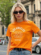 2026 Spring/Summer Casual No. 23 Basketball T-Shirt Women's Retro Sports Graphic T-Shirt Casual Round Neck Short Sleeve Top