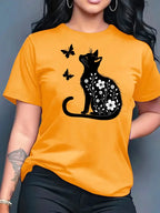 2026 Summer New Fashion Casual Simple Versatile Round Neck Printed Short Sleeve T-Shirt Women Clothing